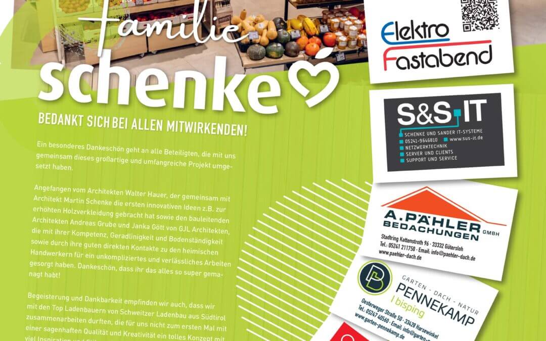 Familie Schenke bedankt sich bei allen Mitwirkenden!